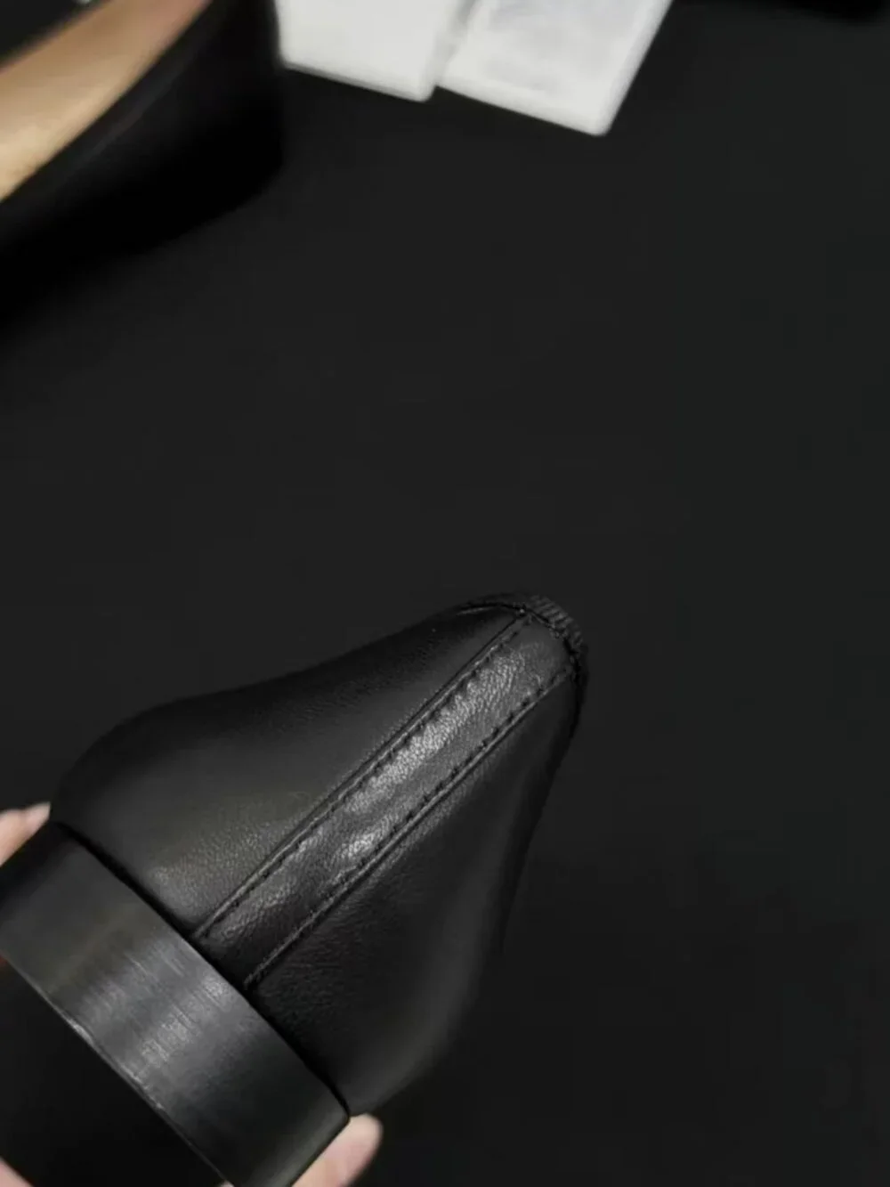 CHANEL All-Black Leather Bow Embossed CC Ballerina Flat Shoes